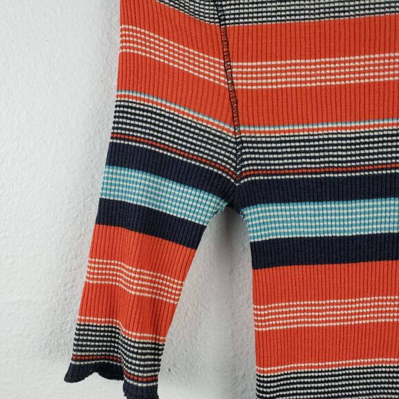 Free People Women's XS Donnas Super Stretch Layering Tee Ribbed Stripe Mock Neck - Picture 2 of 10